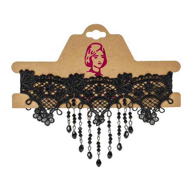 Accesori de Halloween Gothic Colier Choker cu Strass