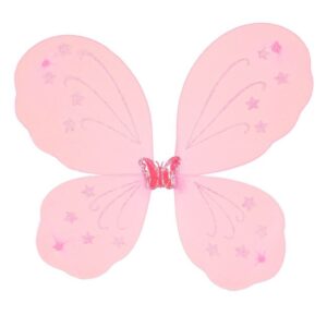 Aripi de Fluture Roz Glitter Stele pentru Deghizare 37x40cm