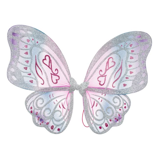 Aripi Deghizare in Fluture Colorat cu Glitter Fucsia Argintiu 53.5x43cm