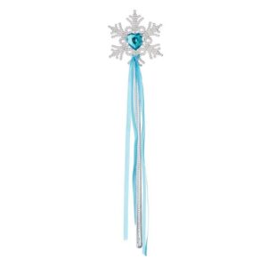 Bagheta Fulg de Zapada Argintie Piatra Bleu Inima & Panglica 34cm