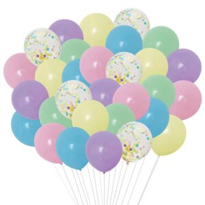 Baloane de Petrecere Colorat & Transparente cu Confetti 30cm - 30buc
