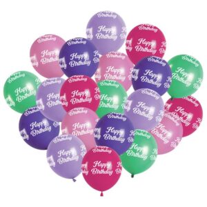 Baloane de Petrecere Colorate "Happy Birthday" Girl 23cm - 20buc