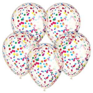 Baloane de Petrecere Transparente cu Confeti Colorat 30cm - 5buc