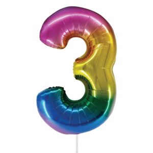 Balon de Petrecere Curcubeu Metalizat din Folie Nr.3 - 82cm