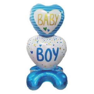 Balon din Folie Inima Bleu ”Baby Boy” 115x60cm