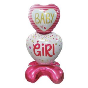 Balon din Folie Inima Roz ”Baby Girl” 115x60cm