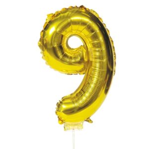 Balon Petrecere din Folie Auriu Metalizat Nr.9 - 23cm