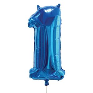 Balon Petrecere din Folie Bleu Metalizat Nr.1 - 60cm