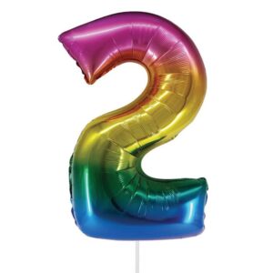 Balon Petrecere din Folie Curcubeu Metalizat Nr.2 - 82cm