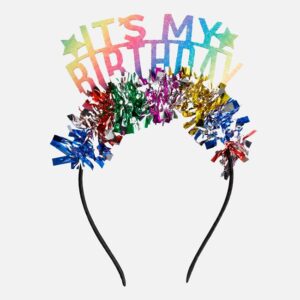 Bentita Party Curcubeu cu Glitter Beteala "It's My Birthday"