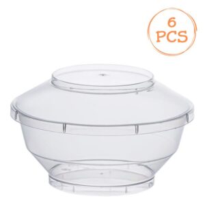 Boluri din Plastic Rotunde Transparente Reutilizabile cu Capac 200ml - 6buc