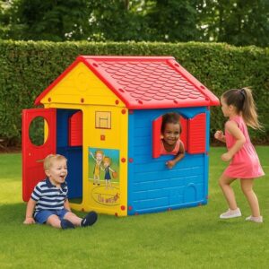 Casa de Exterior pentru Copii Multicolora cu Sonerie 125x100x104cm