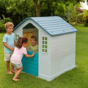 Casa de Joaca Gri Verde pentru Copii 109x95x87.5cm