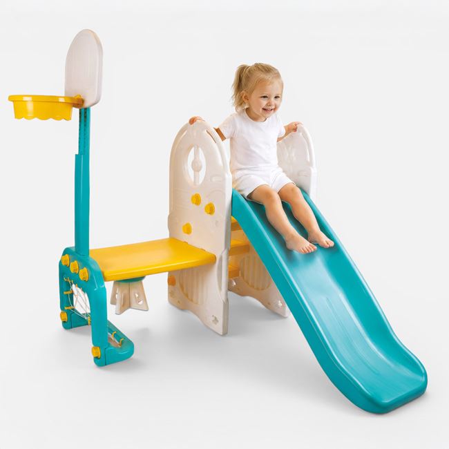 Centru de Activitati pentru Copii 4 in 1 cu Tobogan