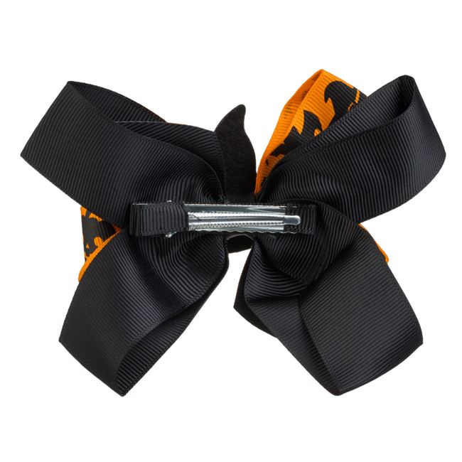 Clama Par cu Fundita Neagra Portocalie Palarie de Vrajitoare & Glitter Negru 13cm