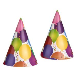 Coifuri Party din Carton cu Model Colorat 16cm - 6buc