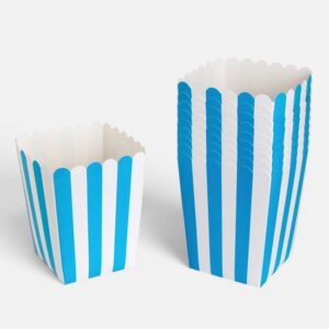Cutii din Carton Albastre cu Dungi pentru Gustari 8,5x8,5x11,6cm - 10buc