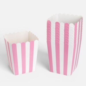 Cutii din Carton Roz cu Dungi pentru Gustari 8,5x8,5x11,6cm - 10buc