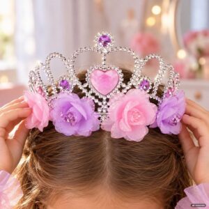 DIADEMA ARGINTIE-ROZ TRANDAF LILA