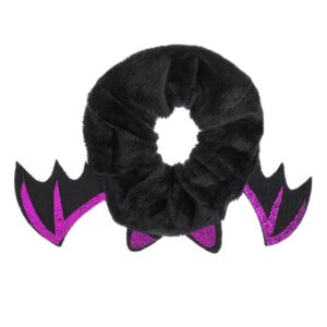 Elastic Textil Par Negru Liliac cu Glitter Fucsia Aripi 3D de Halloween