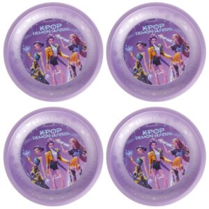 Farfurii de Petrecere din Plastic Lila cu Model K-POP Demon Hunters Ø21cm - 4 buc