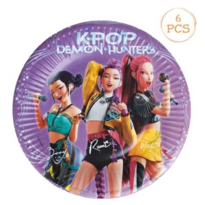 Farfurii din Carton de Petrecere K-POP Demon Hunters Ø19,5cm - 6buc