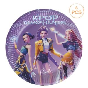 Farfurii din Carton de Petrecere K-POP Demon Hunters Ø23cm - 6buc