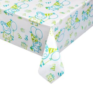 Fata de Masa de Petrecere din Plastic Verde Bleu Peppa George 180x120cm - 1buc