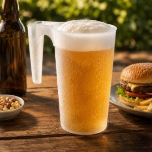 Halba din Plastic Frosty cu Maner pentru Bere 1L