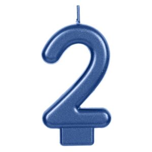 Lumanare Zi de Nastere Bleu Metalizat Nr.2