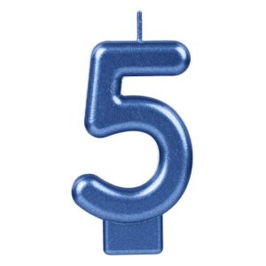 Lumanare Zi de Nastere Bleu Metalizat Nr.5