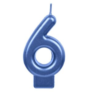 Lumanare Zi de Nastere Bleu Metalizat Nr.6