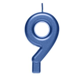 Lumanare Zi de Nastere Bleu Metalizat Nr.9