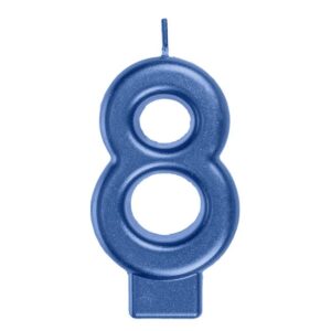 Lumanare Zi de Nastere Blue Metalizat Nr.8
