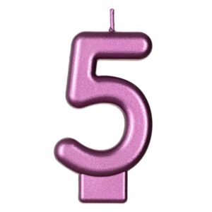 Lumanare Zi de Nastere Fucsia Metalizat Nr.5