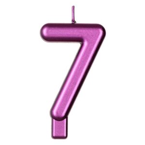 Lumanare Zi de Nastere Fucsia Metalizat Nr.7