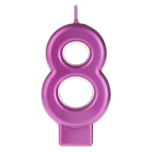Lumanare Zi de Nastere Fucsia Metalizat Nr.8