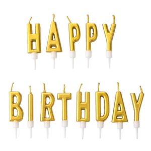 Lumanari Zi de Nastere Aurii Folie Happy Birthday - 13buc