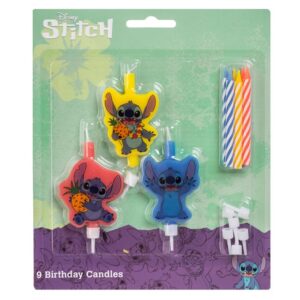 Lumanari Zi de Nastere cu Figurina Stitch & 6 Simple - 9buc