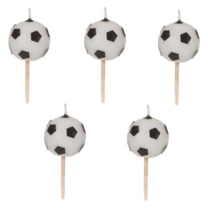 Lumanari Zi de Nastere cu Scobitori Mingi de Fotbal 6cm - 5buc