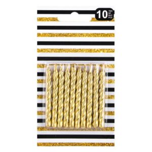 Lumanari Zi de Nastere Spiralate Aurii 6cm - 10buc