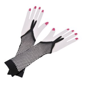 Manusi Halloween Negre Plasa Scurte 25cm