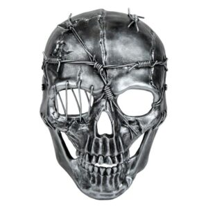 Masca de Halloween Craniu Argintie