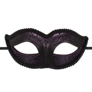 Masca Deghizare Fancy Neagra Brodata & Glitter Mov