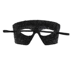 Masca Deghizare Neagra cu Tinsel pentru Barbati 19.5cm
