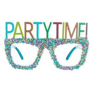 Ochelari de Petrecere "Party Time" cu Confetti Colorat 15.5cm
