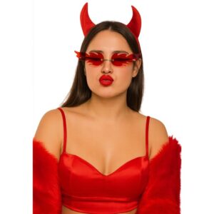 Ochelari Deghizare cu Model Flacara Rosie