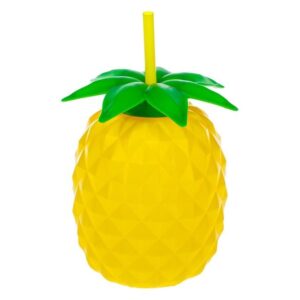 Pahar in Forma de Ananas 3D din Plastic cu Pai 800ml
