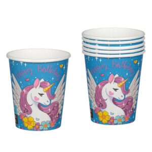 Pahare de Petrecere din Carton Unicorn 270ml - 10buc