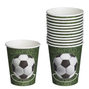 Pahare de Petrecere din Hartie cu Model Fotbal 240ml - 12 buc